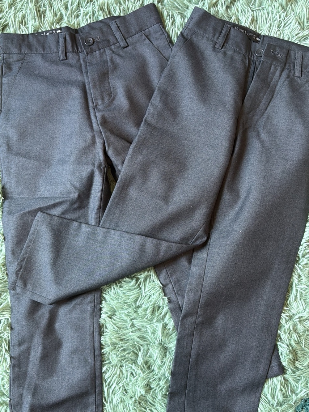 Kid’s Dress Pants — Gray Slim Fit Trousers - Size 4 and 5